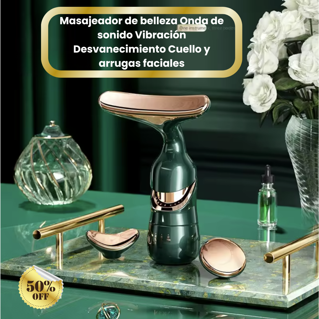 Masajeador de belleza Onda de sonido Vibración Desvanecimiento Cuello y arrugas faciales
